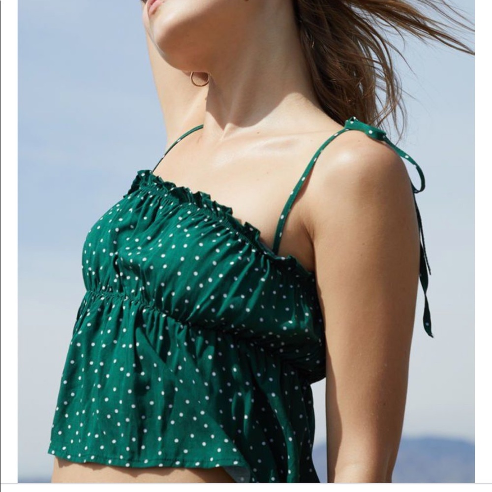 NWOT lottie moss green tie strap tank